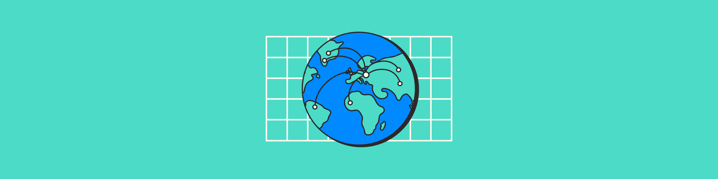 globe with a white grid