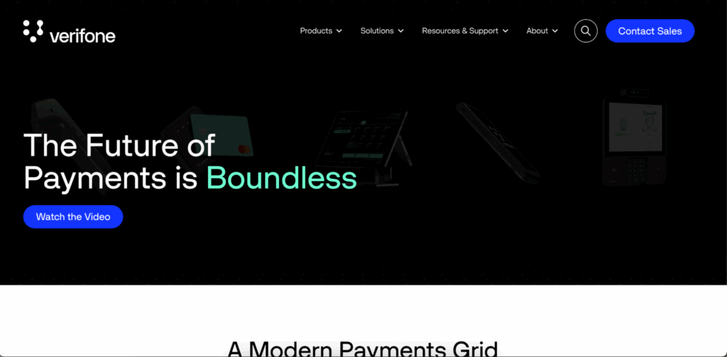 A screenshot of Verifone's homepage, formerly 2Checkout, which is an option for businesses looking for international payment gateways or Stripe alternatives.